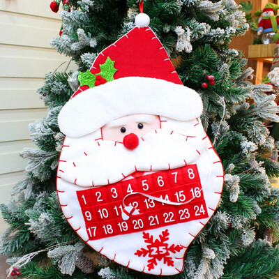 

Toponeto Christmas Advent Calendar & Pockets Felts Kids Wall Hanging Countdowns Decors
