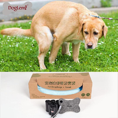 

Dog Poopbag with Dispenser Poop Disposal Towel Tissue Set for Dog Puppy Pets