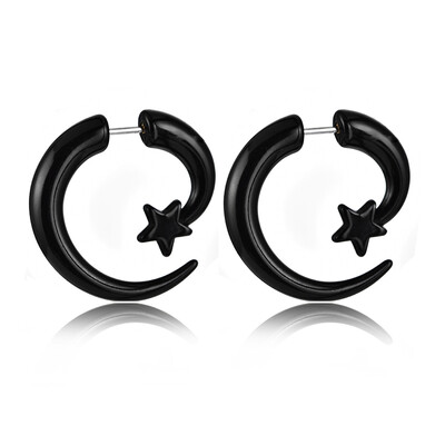

1 Pair Fahion Black Acrylic Earring Twist Fake Ear Taper Gauges Faux Expanders Tunnel Plugs Trend Piercing Body Jewelry