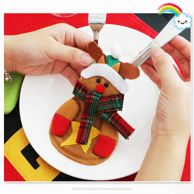 

Tailored Christmas Snowman Santa Claus Dinnerware Cover Xmas Fork Tableware Bag
