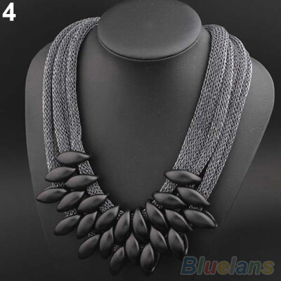 

Womens Ethnic Braided Retro Statement Choker Necklace Collar Pendant Jewelry