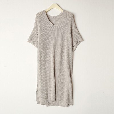 

Card&Geese cashmere sweater round neck solid color autumn&winter features knit dress long section 10522