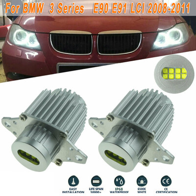 

2 LED Angel Eye Halo Ring Light Bulb 6000-6500K Waterproof For BMW E90 E91 LCI