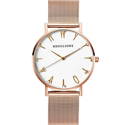 

Relogio Feminino New Creative Watch Luxury Metal Mesh Band Stainless Steel Quartz Wristwatch Women Lady Silver Rose Watches