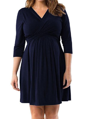 

Simple&Graceful Pure Color Loose Maternity Dress