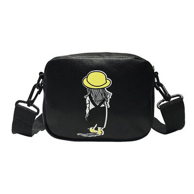 

Cartoon Printing Square Shoulder Handbags Women PU Leather Crossbody Bags