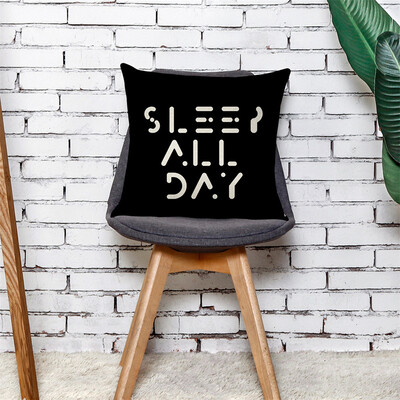 

〖Follure〗Home Cushion Cover Dance All Night Sleep All Day Throw Pillowcase Pillow Covers
