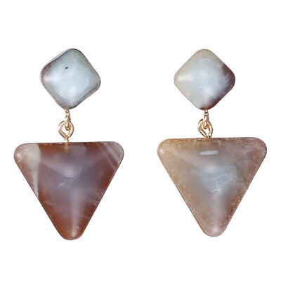 

Bohemia Triangle Splicing Marble Acrylic Drop Earrings For Women Geometric Earrings Jewelry Gift Drop Shipping