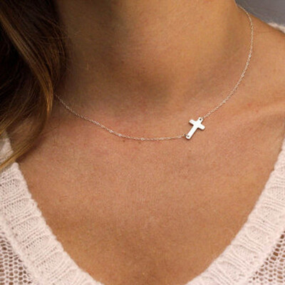 

Cross Necklace Style Chain Necklace Chain Jewelry Latin Cross Necklace Women Clavicle Simple Chain
