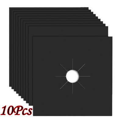 

Gobestart 10Pcs Reusable Gas Range Stove Top Burner Protector Liner Cover For Cleaning