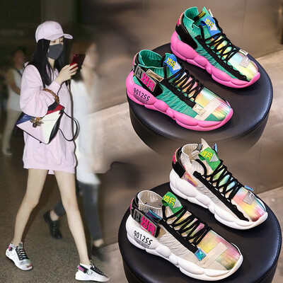 

Super fire net red womens shoes autumn new bright old shoes womens breathable flying woven sp