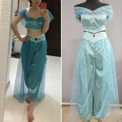 

Aladdin Jasmine Cosplay Adult Women Halloween Fancy Dress Up Party Costume US