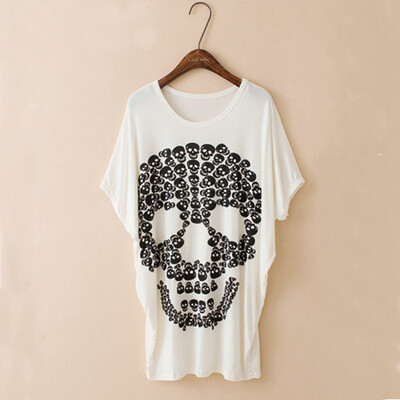

10 Kinds Of 2 Color Modal Casual Letters Animal Print Round Neck Bat Shirt Female T-shirt Blouse 3