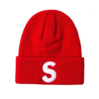 

Korean hat Fashion Women Winter All-match Knitted hat Thicken Embroidery Wool cap Keep warm Women Men Hedging cap