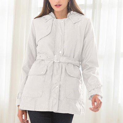 

Womens Casual Winter Warm Sherpa Lined Zip Up Hooded Sweatshirt Jacket Coat