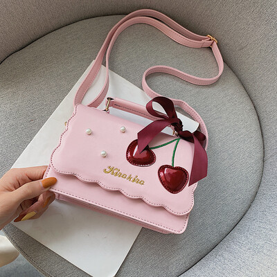 

Wild Ocean handbags handbags 2019 new fashion shoulder bag summer small fresh cherry girl Messenger bag