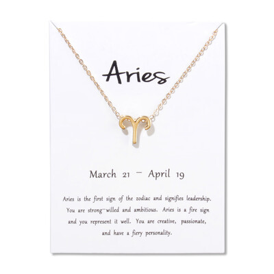 

Message Card 12 Constellations Necklace Woman Jewelry 12 Zodiac Sign Tag Pendant Necklace Birthday Gifts