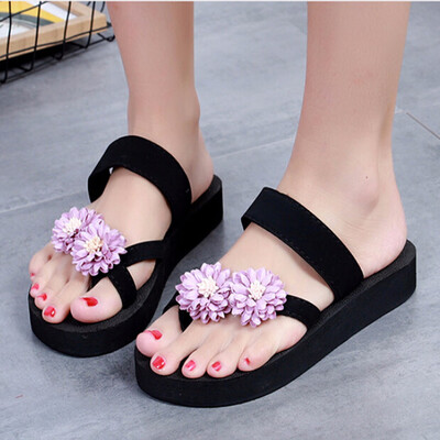 

Rose Summer Beach Shoes Platform Bath Slippers Wedge Flip Flops Slippers Women Shoes