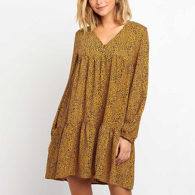 

Tailored Women Sexy Dot Printing LongSleeve O Neck Long Dress Evening Party Dress