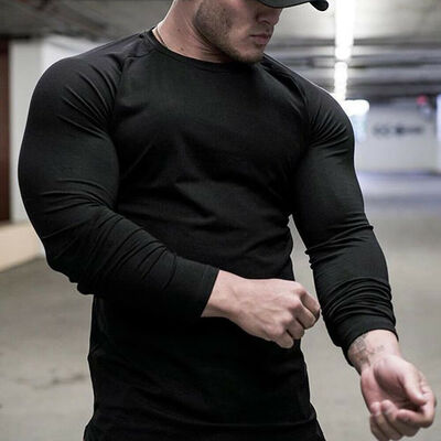 

Mens Compression Shirt Long Sleeve Top Base Layer Workout Gym Clothes Sportswear