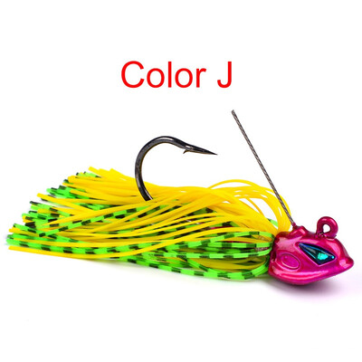 

VISSEN 1pcs Colorful Silicone Skirt Artificial Fishing Lure Lifelike Eyes Bait Spoon Lures Fishing Tackle With Single Hook