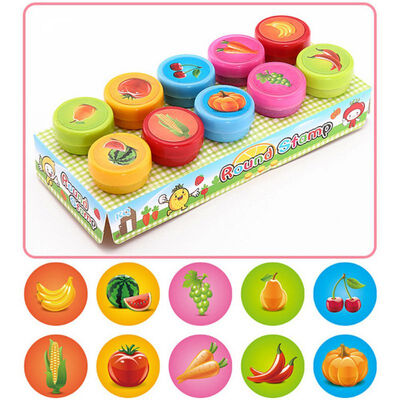

10 Pcslot Assorted Funny Self-Inking Plastic Stampers Set for Kids Ink Stamps DIY Craft Party Favor Teacher Stamps Decor Tools