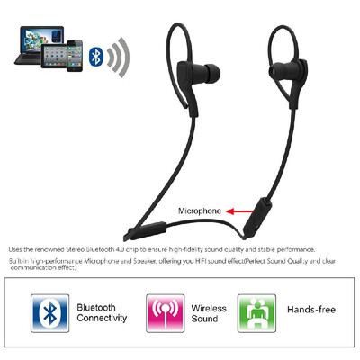 

Hot-selling Stereo Bluetooth Headset Wireless Neck-strap Outdoor Sweat-proof Sport Bluetooth 40 EDR Earphone Hands-free In-ear