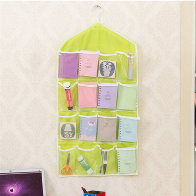 

16 PocketsThick Hanging Clear Door Wall Socks Cosmetic Underwear Storage Bag Closet Organizer Bag