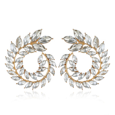 

Fashion Olive Shape Cubic Zircon Earrings Branch Crystal Earings For Women