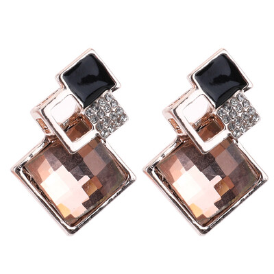 

New Design Design Fashion Women Luxury High-grade Crystal Geometry Rhinestone Earrings