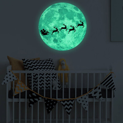 

Tailored Luminous Moon Removable Wall Sticker Home Christmas Decoration