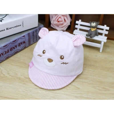 

Summer Newborn Kids Baby Boys Girls Baseball Cap Unisex Cute Bear Striped Hats