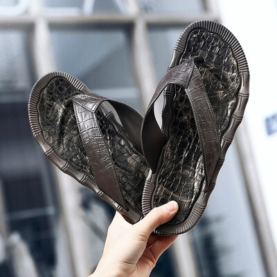

Rose Casual Mens Personality Flats Durable Flip-Flops Antiskid Slippers Beach Shoes