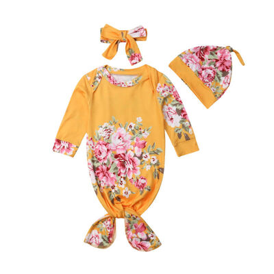 

3Pcs Floral Swaddle Wrap Blanket Baby Sleeping Bag Sleepsack Headband Hat Set