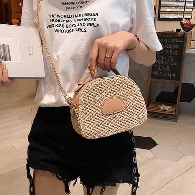 

Tailored Women New Fashion Wild Chain Handbag Messenger Shoulder Bag Weaving Bag