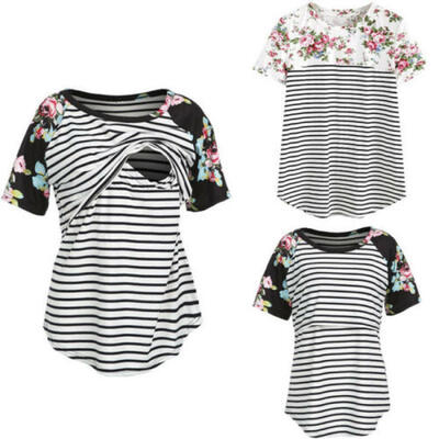 

US Fashion Pregnant Maternity Clothes Nursing Tops Mom Breastfeeding T-Shirt Top