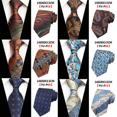 

Fashion Mens Necktie Jacquard Woven Tie Silk Narrow Wedding Skinny Slim Necktie