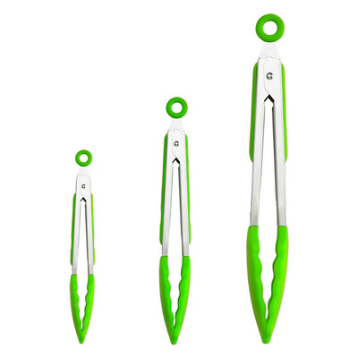 

3Pcs Stainless Steel Silicone Kitchen Tongs Buffet Food Clip Salad Tongs Steak Clip Kitchen Accessory 7\9\12Inch