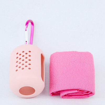 

Foldable Travel Towel Mini Portable Hiking Camping Dry Quickly With Silicone Case Outdoor Tool Sports Face Hand Towel