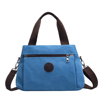 

Canvas Ladies Bag Handbag ladies Korean simple multi-layer small cloth bag recreational light one-shoulder oblique Bag