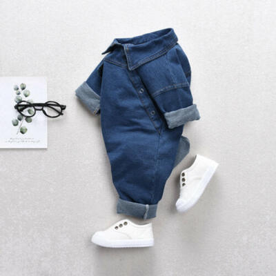 

US Toddler Kids Baby Girl Boy Denim Romper Jumpsuits Playsuit Outfit Clothes Set