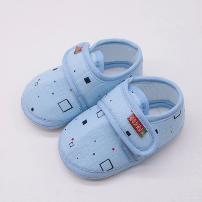 

Newborn Baby Girl&Boy Soft Shoes Soled Non-slip Block Print Footwear Crib Shoes