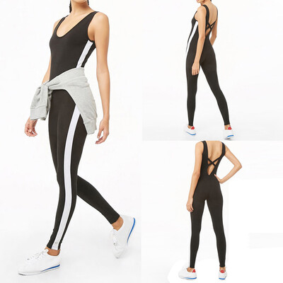 

Starmoon Womens Tight White Strip Sports Fitness Running Yoga Pants Hollow-out Pants