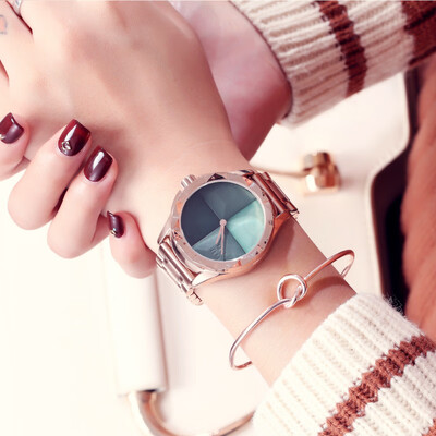 

Trend rouge blush big dial quartz female watch steel belt watch