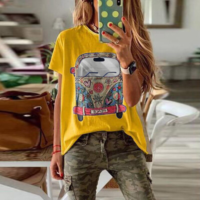 

Starmoon Fashion Womens Girls Plus Size Print Tees Shirt Short Sleeve Blouse Tops