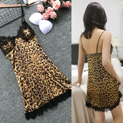 

Women Sexy Sleepwear Nightgown Satin Silk Babydoll Lace Robes Night Sleep Dress