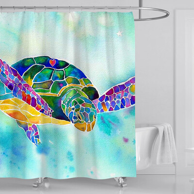 

Toponeto New Waterproof Shower Curtain with 12 Hooks 3D Printed Bathroom Polyester