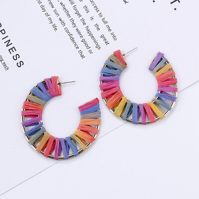

Flashbuy Boho Style Handmade Rattan Drop Earrings For Women Trendy Rafite Pendantes Bohemia Earrings Party Fashion Jewelry