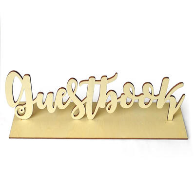 

Wooden Wedding Guestbook Table Name Sign Book DIY Craft Home Decor Ornament
