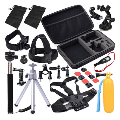 

30 in 1 Pole Head Chest Mount Strap GoPro Camera Accessories Set Kit